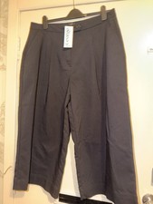 Asda George Ladies Black Smart Trousers With Side Pockets wide legs Size 18 Uk