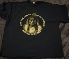 Gildan Heavy Cotton Black Sitting Bull Chief Joseph Graphic Native American 2XL