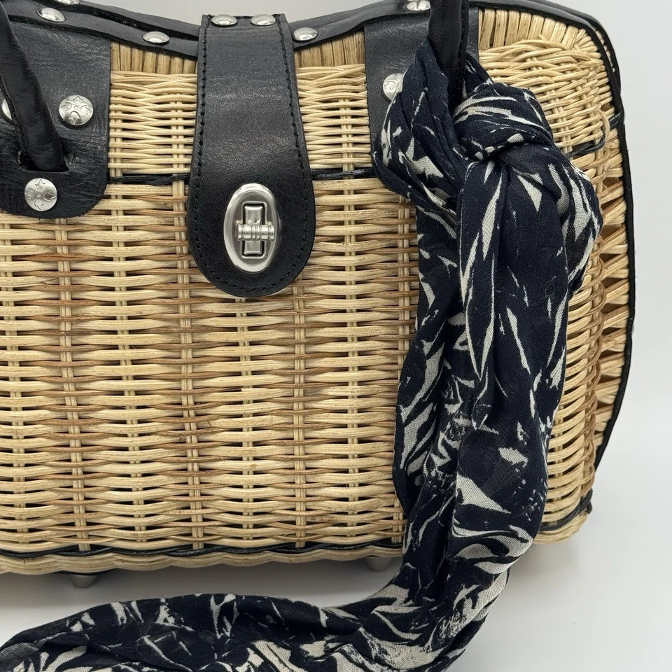 Patricia Nash Ratán Mimbre Paja Tejido Bolso de Mano Cartera Bolso con Correa Bandolera NUEVO Foto 4 de 4