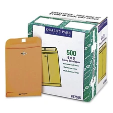 Quality Park 37555 #55 Square Flap Clasp Envelope - Brown Kraft (500/Carton) New