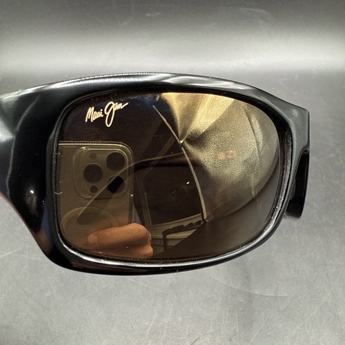 MAUI JIM PEAHI MJ-202-02 GLOSSY BLACK W/ BROWN POLARIZED LENS ST64 - Picture 12 of 15