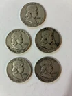 [Lot of 5] Franklin Half Dollar - 90% Silver