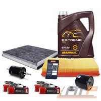 Inspektionspaket + 5L 5W-40 MotorÖL FÜR Opel Meriva A X03 1.6 1.8 BJ 03-10
