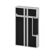 S.T. Dupont Gas Lighter LINE2 Matte Black Lacquer Paradium Black Silver Design