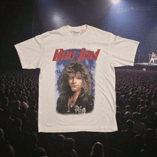 Bon Jovi Slippery When Wet Shirt Authentic Vtg 80s USA Single Stitch White 2XL