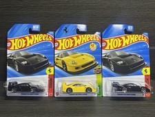 Lot Of 3 Hot Wheels Ferrari F40 Competizione, 2 Black, 1 Yellow