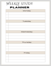Digital Editable Weekly Study Planner Instant Downloadable and Printable