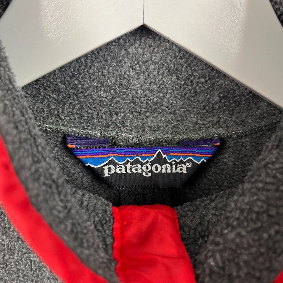 Vintage Patagonia Fleece Mens Medium Grey Synchilla Snap T Jacket Pullover 1980s - Image 4 of 4