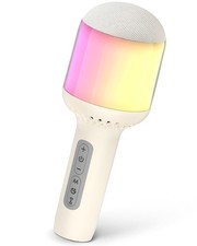 Wireless Bluetooth Karaoke Microphone with Dynamic Lights, Portable Handheld ...