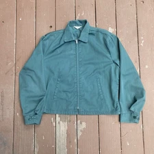 Vintage BIG MAC 60s Work Jacket Large Green Talon Zipper Workwear