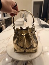 Jimmy Choo Micro Bon Bon Mini Handbag Gold Py...