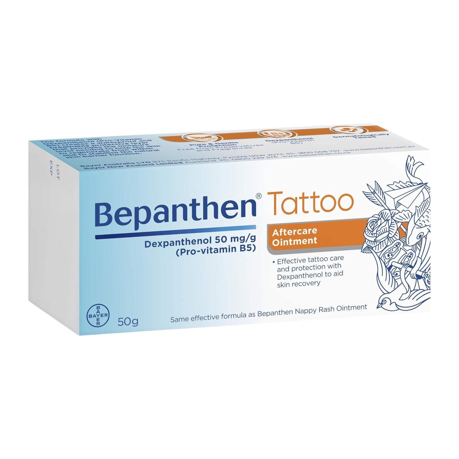 Bepanthen Tattoo Aftercare Ointment 50g x10 Skin Protection & Healing Balm