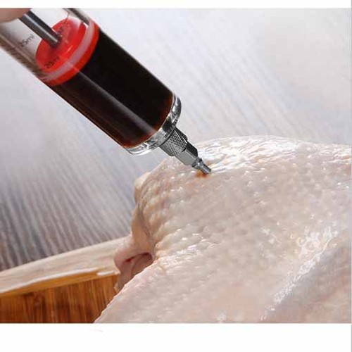 1-6pcs Seasoning Food Injector barbecue 50ml BBQ Marinade Syringe steak Turkey
