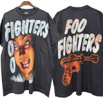 Vintage Foo Fighters Shirt XL New Big Print Single Stitch Black Faded Reprint