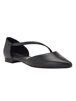 CALVIN KLEIN Womens Black Strap D Orsay Sannie Slip On Flats Shoes 6 M