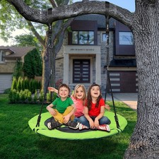 40" Tree Swing Set 700lb Saucer Round for Kids and Adults with 2 Hanging Straps