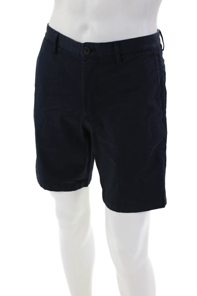 Pantalones cortos de vestir Theory para hombre con cierre de botones frente plano azul marino talla 30 Foto 2 de 4