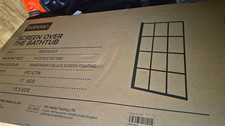 Baboon Clear Glass Bath Screen with Black Screen Printing 1475mm High