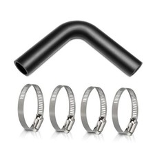 Gas Tank Filler Hose with 4 Clamps,Reinforced Gasoline Fuel 1 1/2" ID 90 Degree