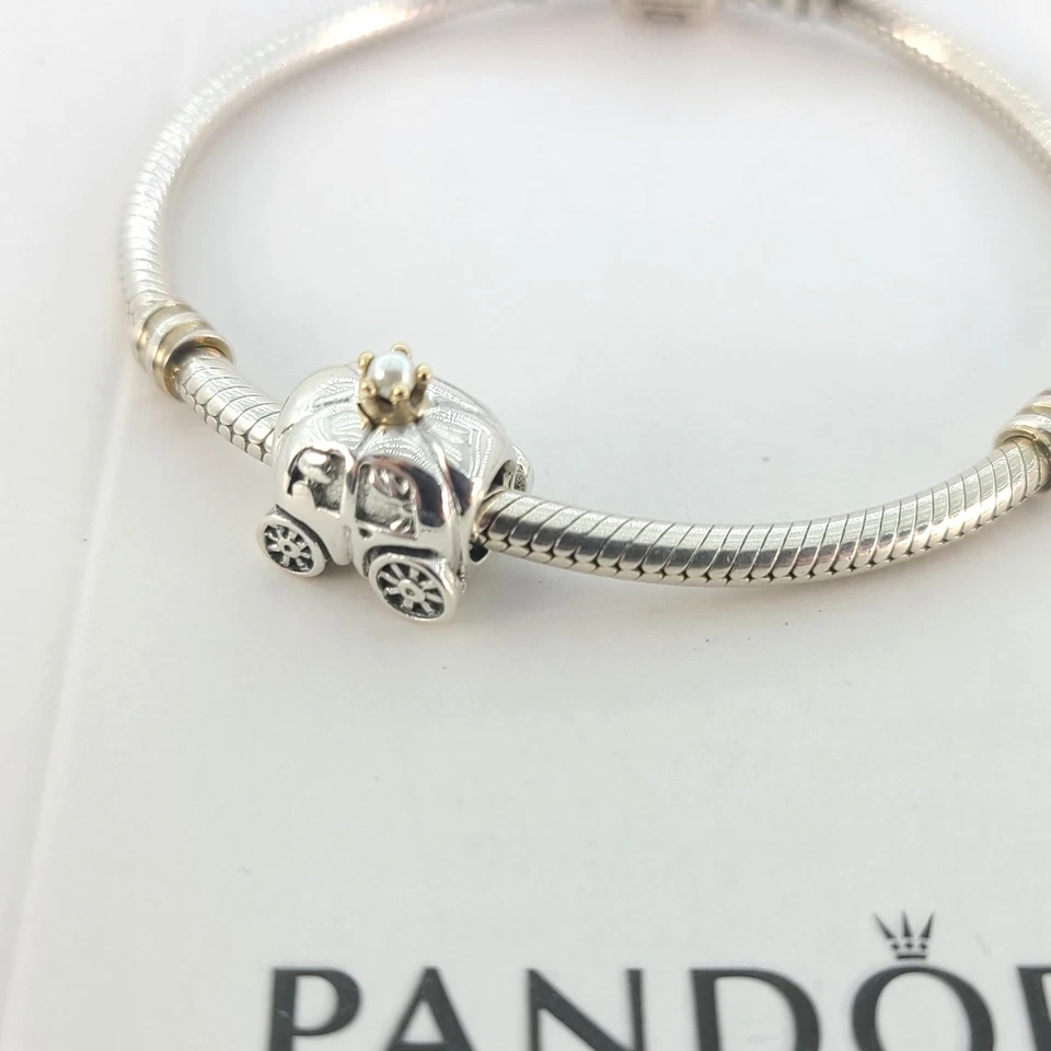 Authentic PANDORA 14K Gold Royal Wedding Fantasy Carriage Charm RARE RETIRED - Image 4 of 4