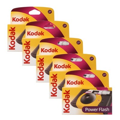 Kodak 35mm Disposable 800 Camera with Power Flash (27 Exposures) - 5 Pack