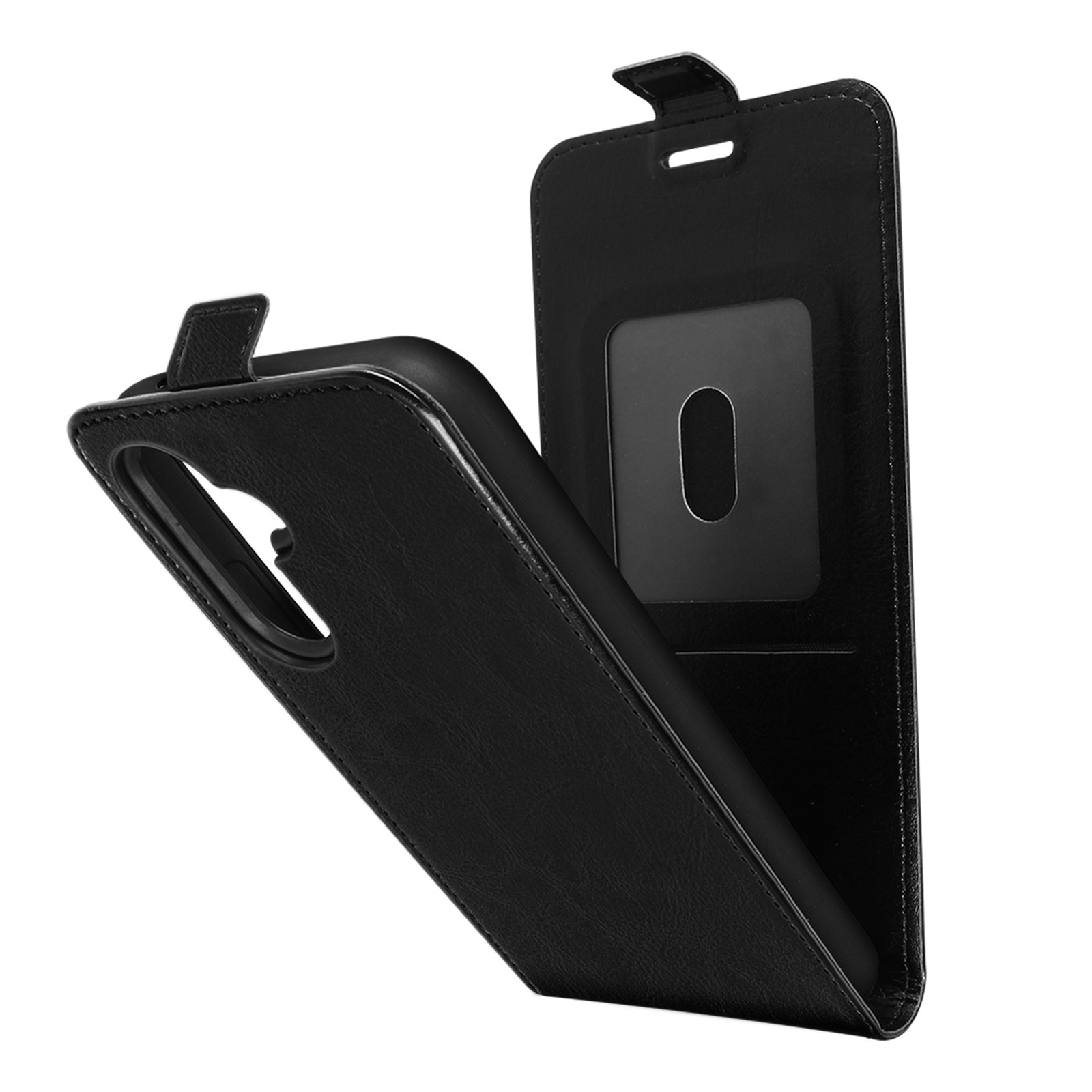 Etui Galaxy A54 5G à clapet vertical noir avec porte-carte intégré