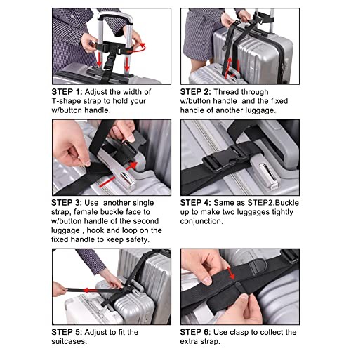 Luggage Connector Straps, Add a Bag Suitcase Strap Belt, Luggage Clip X-Large - Picture 3 of 6