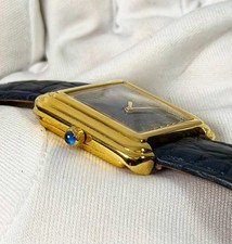 Cartier Stepped Tank Pre-Must 5512117 28MM Blue Roman Dial Electroplated 2