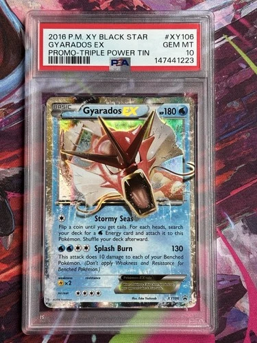 PSA 10 Gyarados EX Holo XY106 2016 Pokemon XY Triple Power Tin Black Star Promo