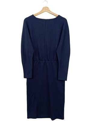 ZERO Langarmkleid Damen Kleid Gr. DE 36 blau Casual-Look