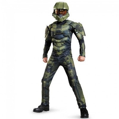 Halo Master Chief Muscle Child Costume & Mask Size Medium (7-8) New with tag