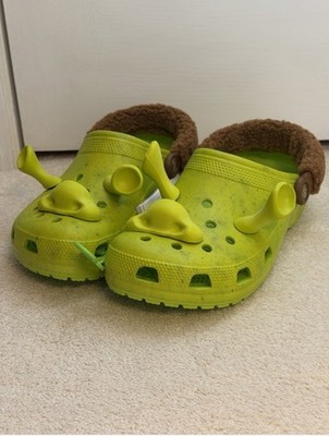 Crocs Shrek Classic Clog Mens 14 Lime Green Sherpa Strap Ogre Ear Jibbitz 209360 Shrek Crocs Size 14 | eBay main image 3