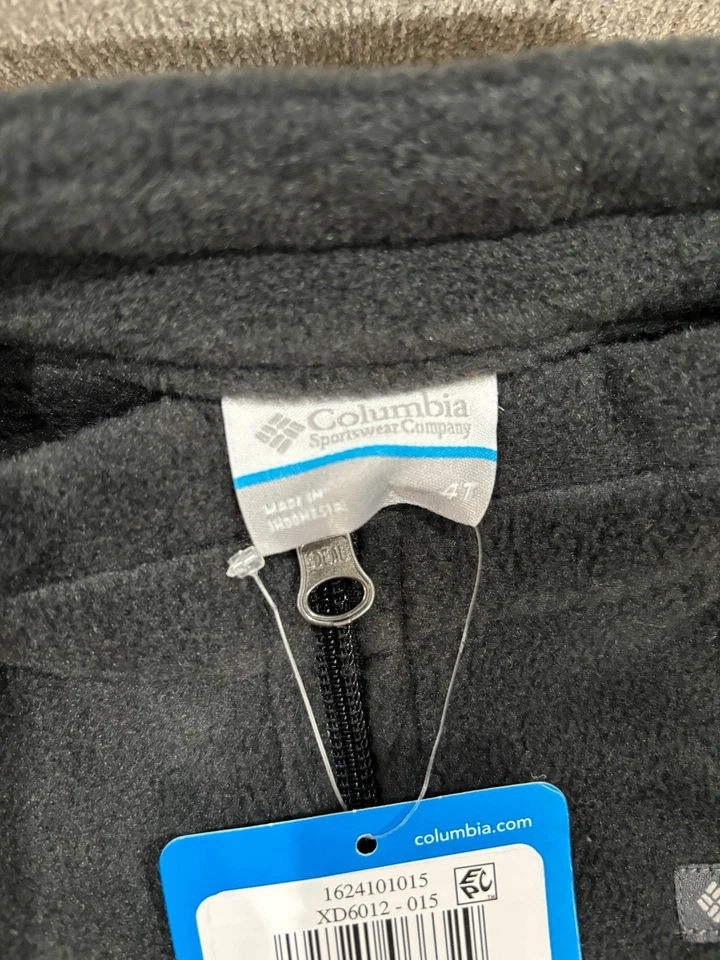 Chaqueta polar negra Columbia Birch Falls 4T nueva con etiquetas para niños pequeños Foto 2 de 3