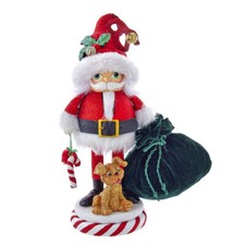 Kurt Adler Hollywood Nutcracker - Chubby Santa With Pup Nutcracker 12" HA0611