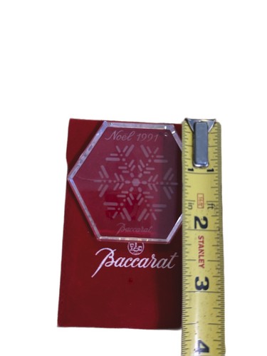 Baccarat Crystal Christmas Ornament Noel 1991 Beveled Edges Snowflake Hexagon - Picture 12 of 12