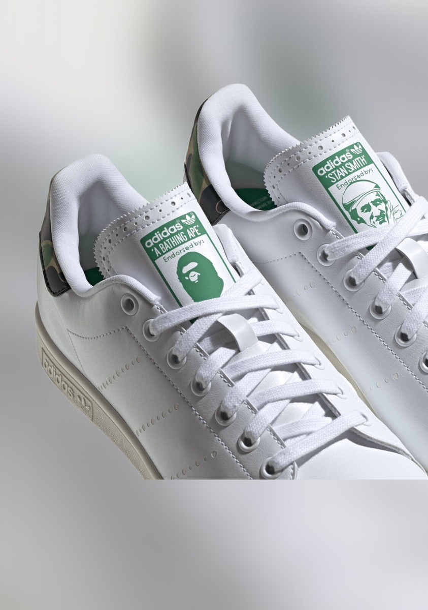 BAPE X ADIDAS STAN SMITH GOLF SHOES 11.5 M White & Camo ~A BAPE X ADIDAS STAN SMITH GOLF SHOES 11.5 M White & Camo ~A