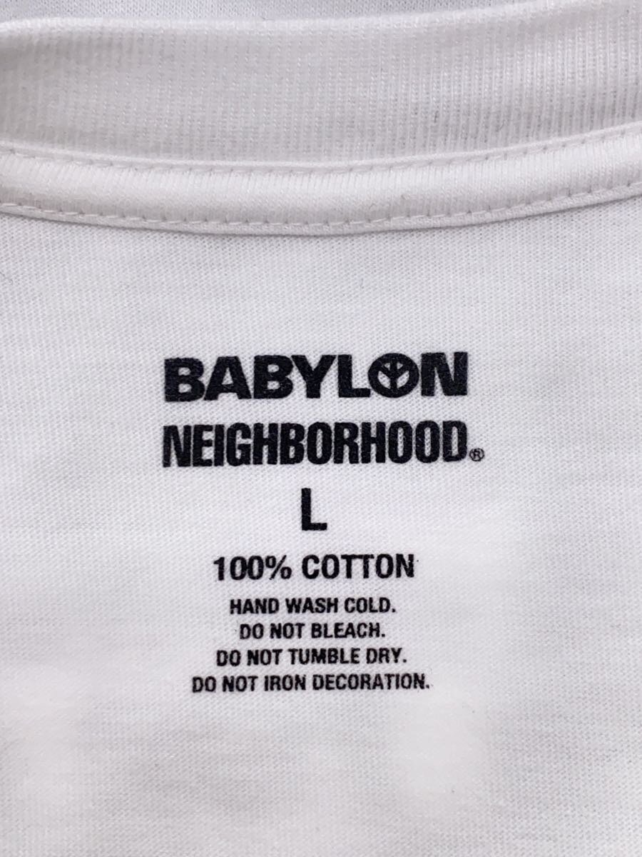 NEIGHBORHOOD◇X BABYLON . TEE SS-2/T-shirt/L/Cotton/White NEIGHBORHOOD◇X BABYLON . TEE SS-2/T-shirt/L/Cotton/White