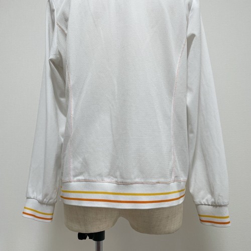 Courreges Logo Zipper Mesh Jersey White Woman Size 38 XS/S Sport Stretch Japan - Picture 8 of 15