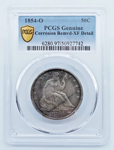 1854 O Seated Liberty Half Dollar w/ Arrows PCGS Genuine XF Detail - U815