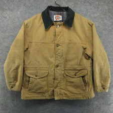 VTG Dickies Jacket Mens XL Tan Blanket Lined Canvas Chore Coat Barn USA 90s