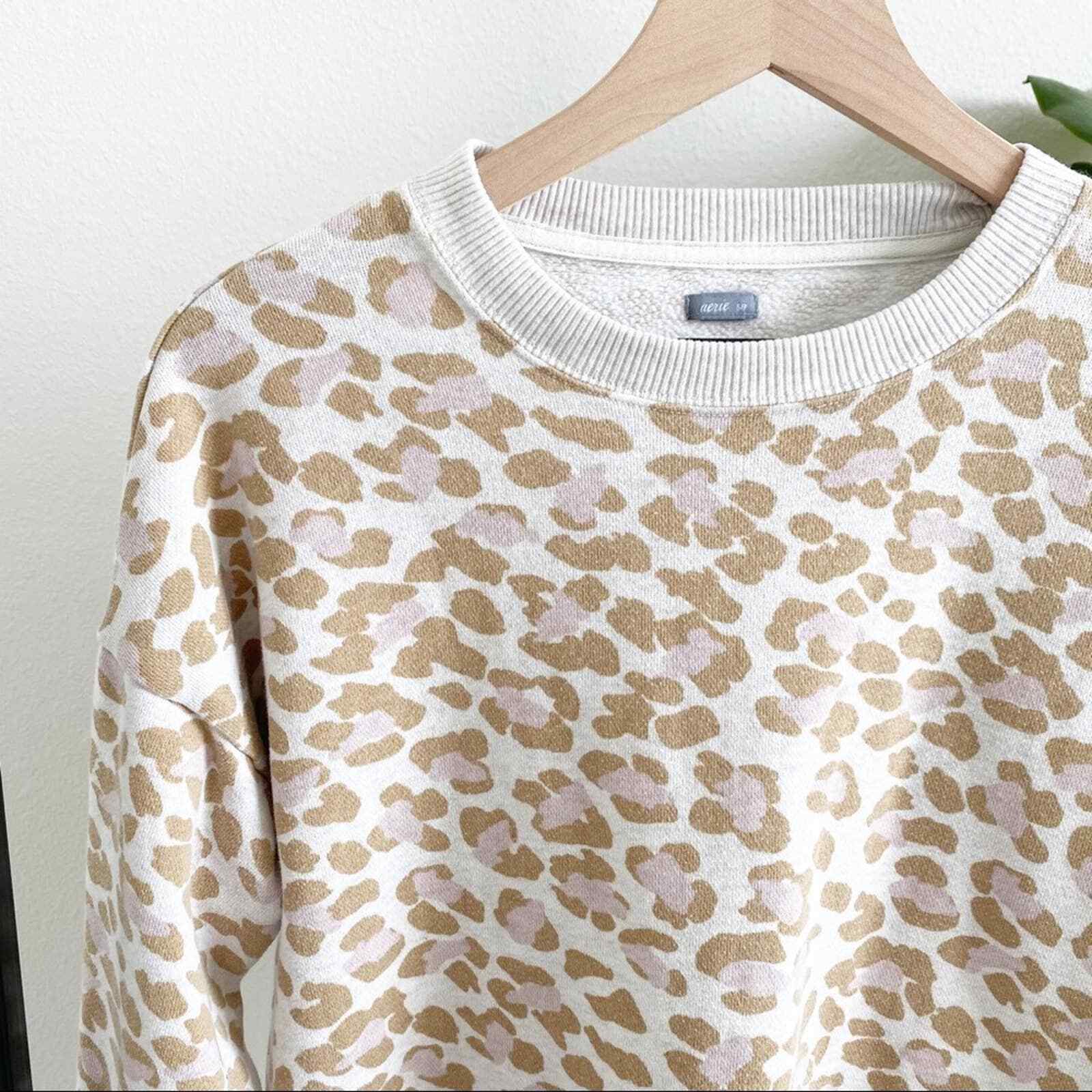 Aerie Cheetah Print Oversized Crew Neck 