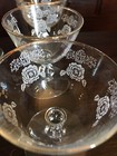 Antique Etched ROSES MID-CENTURY Gold Rim Glasses. Pristine Condition Set Of 4 — photo 10