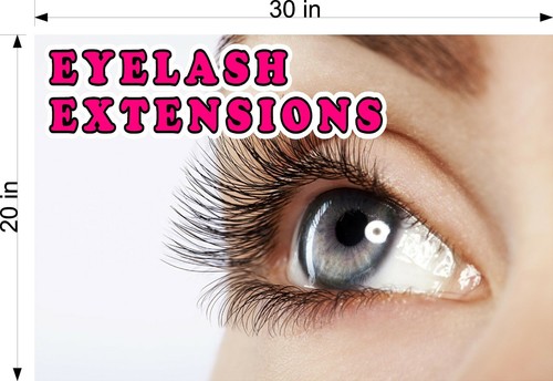 Eyelash 09 Photo-Realistic Poster Sign Matte Non-Laminated Extensions Horizontal - Picture 5 of 13