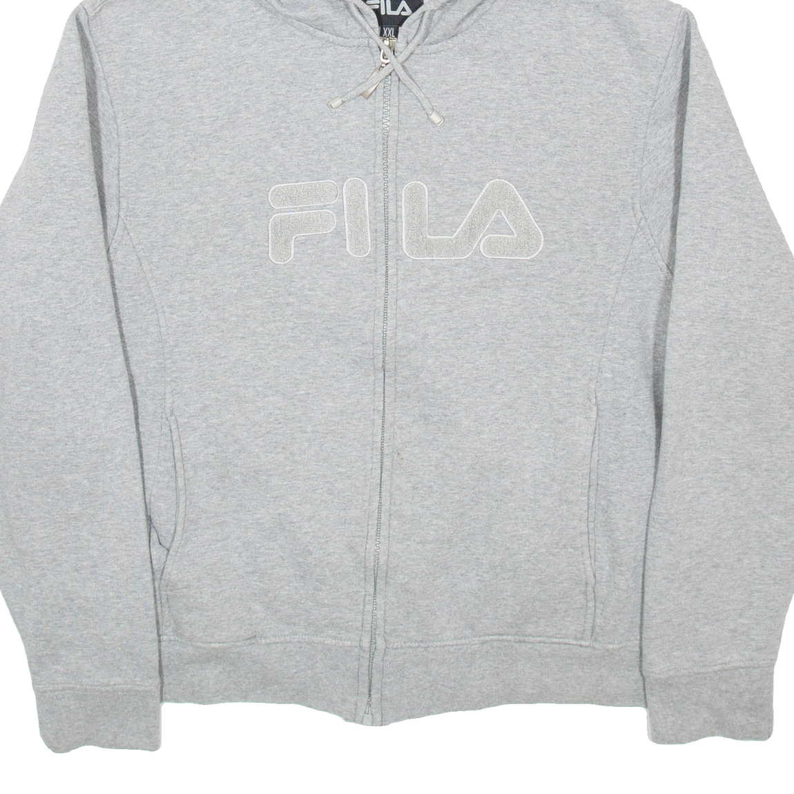 FILA Felpa con cappuccio uomo grigia full zip 2XL