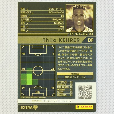 Panini WCCF 2016-17 Rookie Card Thilo Kehrer Schalke 04 EXTRA PSG