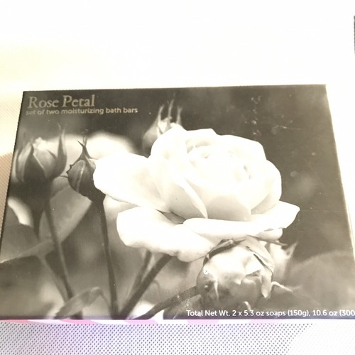 Rose Petal Moisturizing Soap Bath Bars Set of Two in Box - Picture 2 of 8
