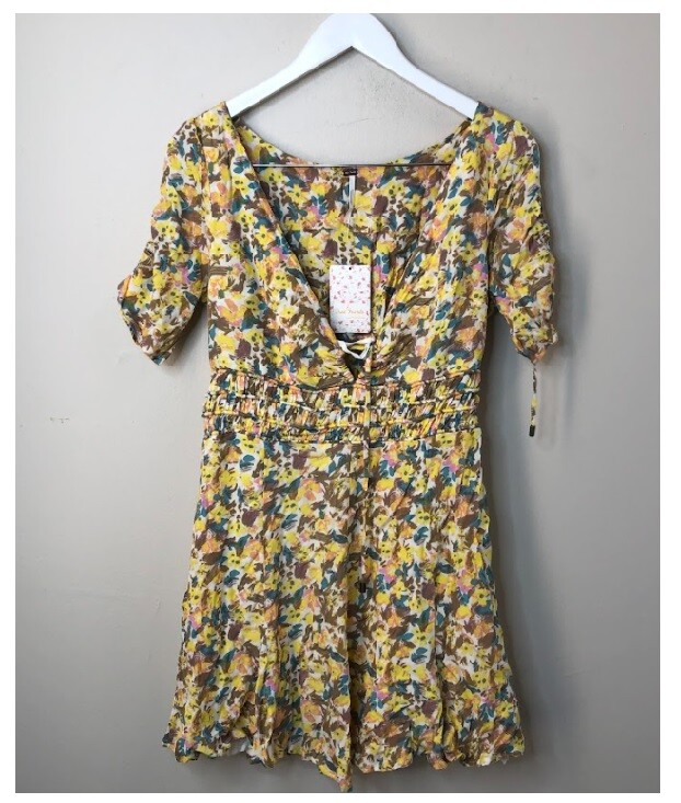 free people forget me not mini dress Free People | Dresses | Free People Womens Forget Me Not Floralprint Mini  Dress Yellow Size 28 Nwt