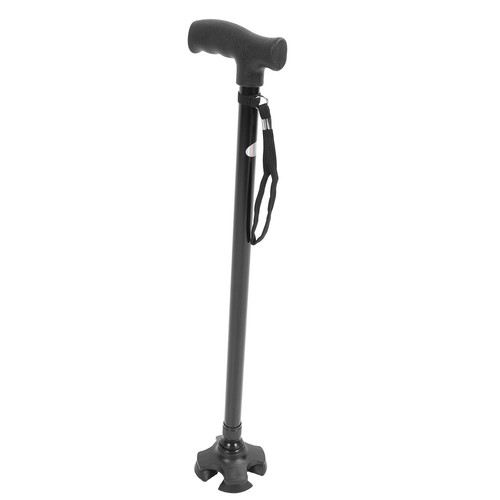 Quad Cane Adjustable Height Anti Slip Retractable Senior Walking Stick - Picture 5 of 24