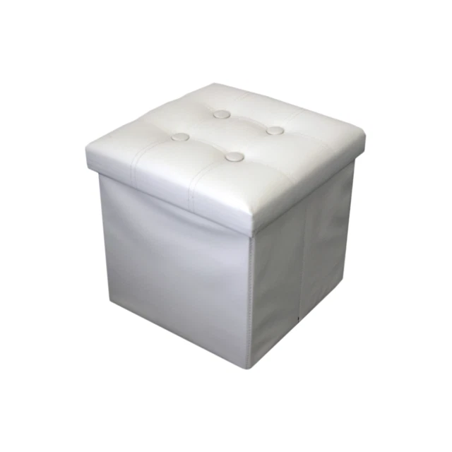 Poggiapiedi, contenitori e pouf bianchi per la casa