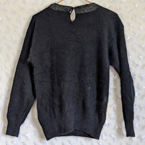 Vintage I. Magnin Oversized Sequin Sweater Polka Dot Retro 80s 90s Colorful - Picture 3 of 3